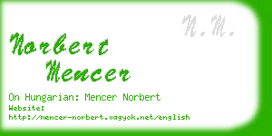 norbert mencer business card